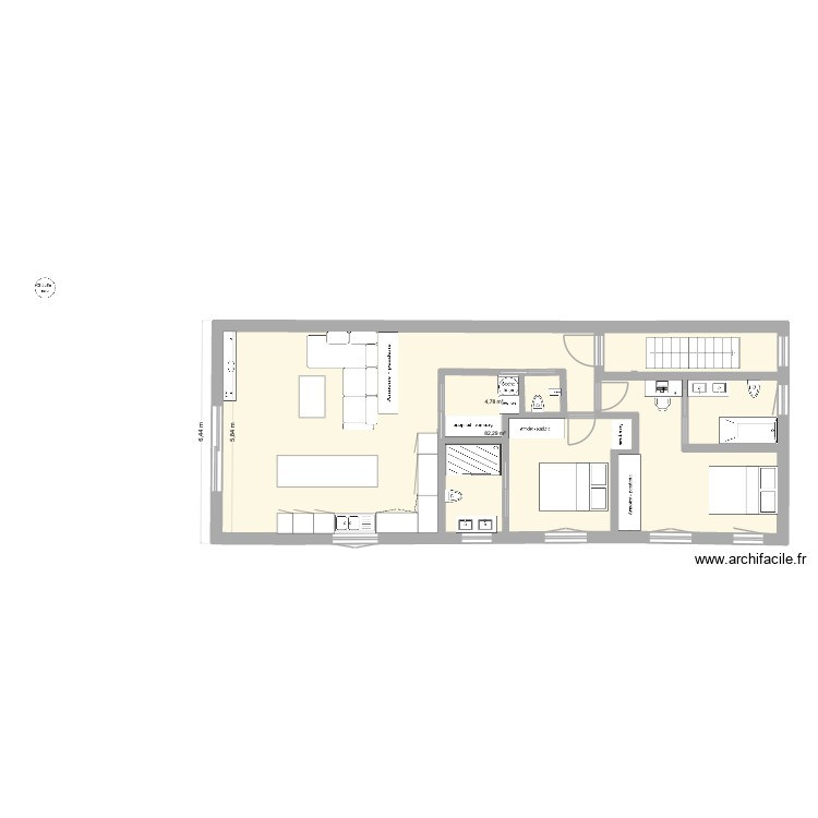PLAN MAISON TYPE F4 la neuveville 1ER 2 v2 escalier dt. Plan de 0 pièce et 0 m2
