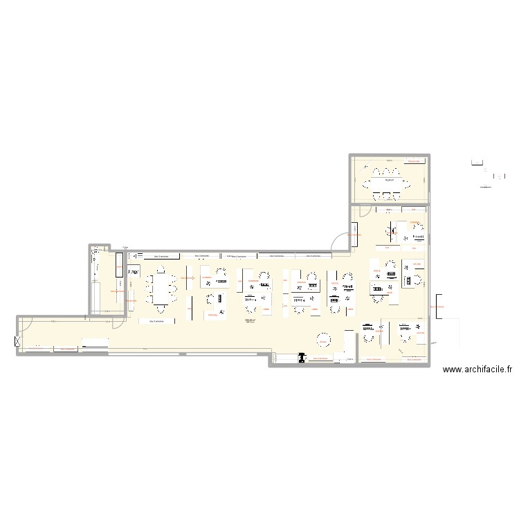 BUREAU BVC 2. Plan de 2 pièces et 225 m2