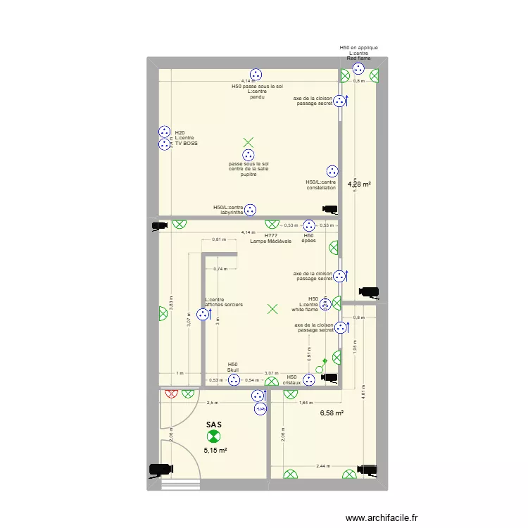 donjon st naz. Plan de 5  et 46 m²