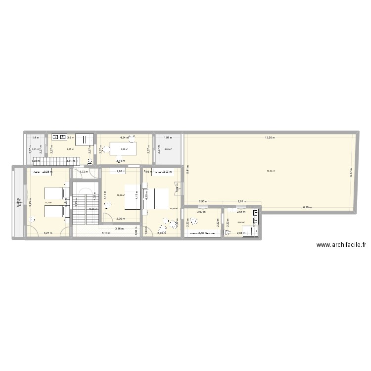 Nisa Futuro Andar 1. Plan de 11 pièces et 174 m2