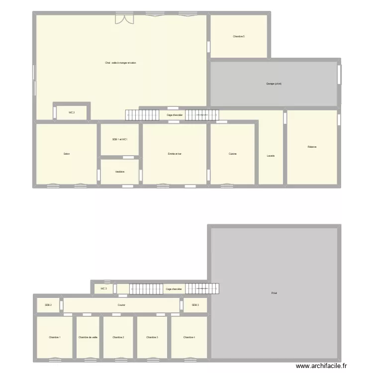 Patio. Plan de 23  et 432 m²