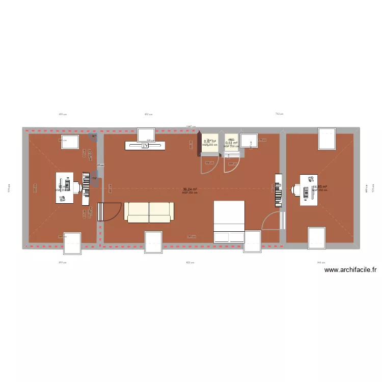 SAINT POIX COMBLES. Plan de 5  et 67 m²