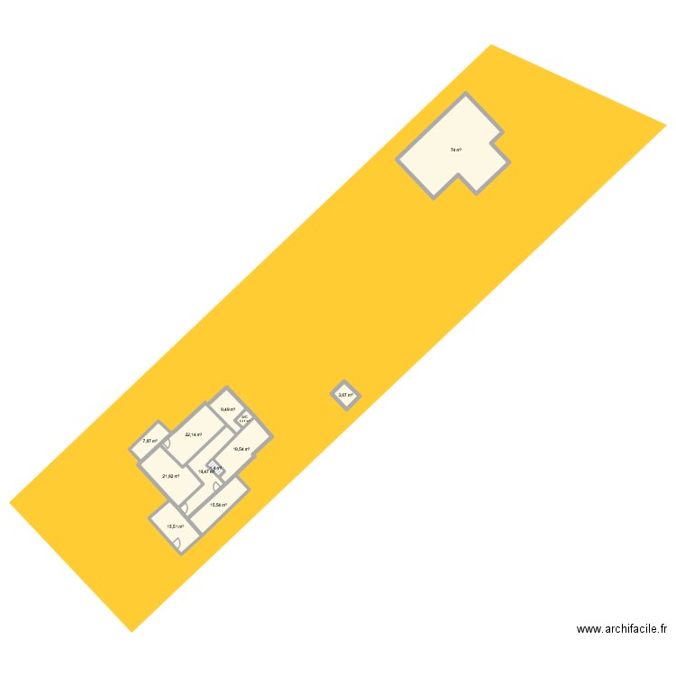 Plan Montmain 350 calvaire Projeté. Plan de 12 pièces et 212 m2