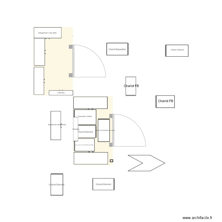 Chambre forte. Plan de 2 pièces et 8 m2