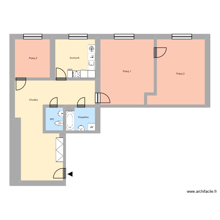 n&aacute;m. Jana Nerudy 626, byt 19. Plan de 0 pièce et 0 m2