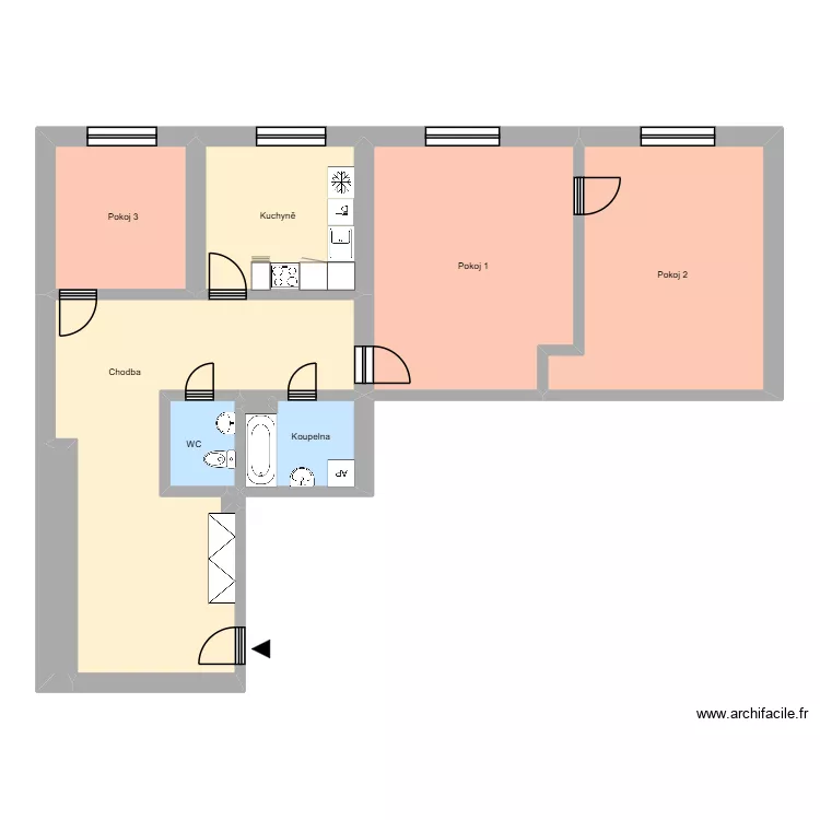 n&aacute;m. Jana Nerudy 626, byt 19. Plan de 14  et 225 m²
