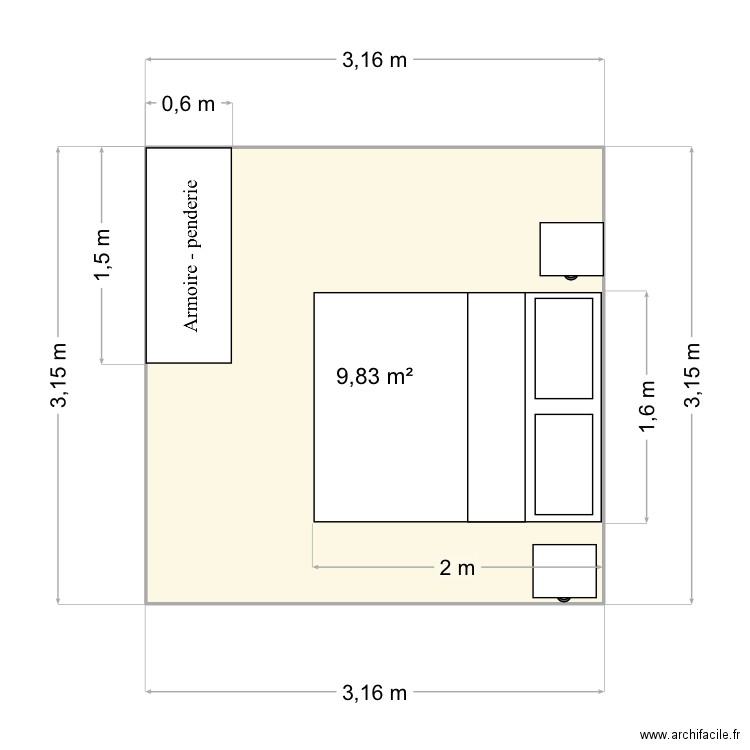 chambre_parents_la_x_2. Plan de 1 pièce et 10 m2