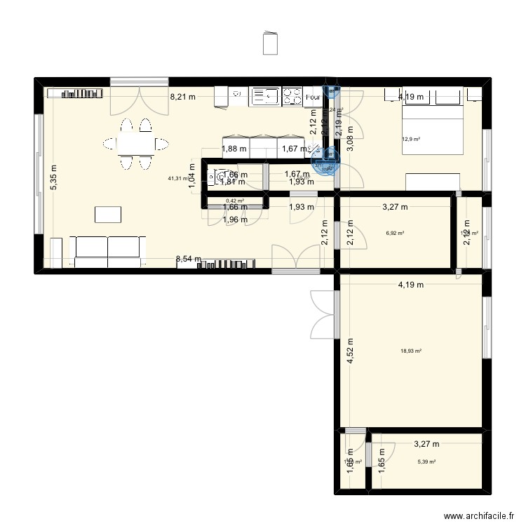 Trouville Orleans projet. Plan de 10 pièces et 91 m2