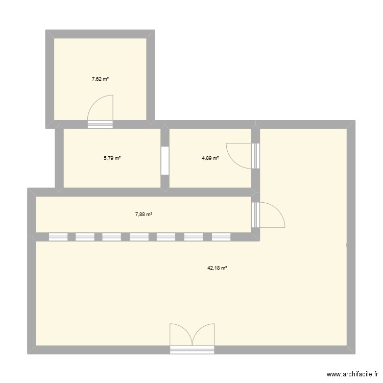 Fleeca 206. Plan de 5 pièces et 68 m2