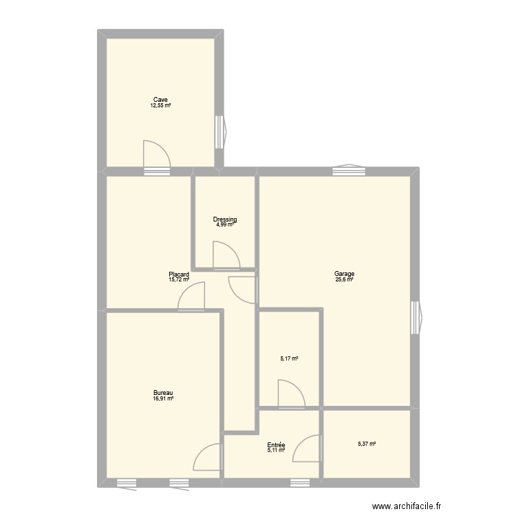 etage cournon. Plan de 8 pièces et 91 m2