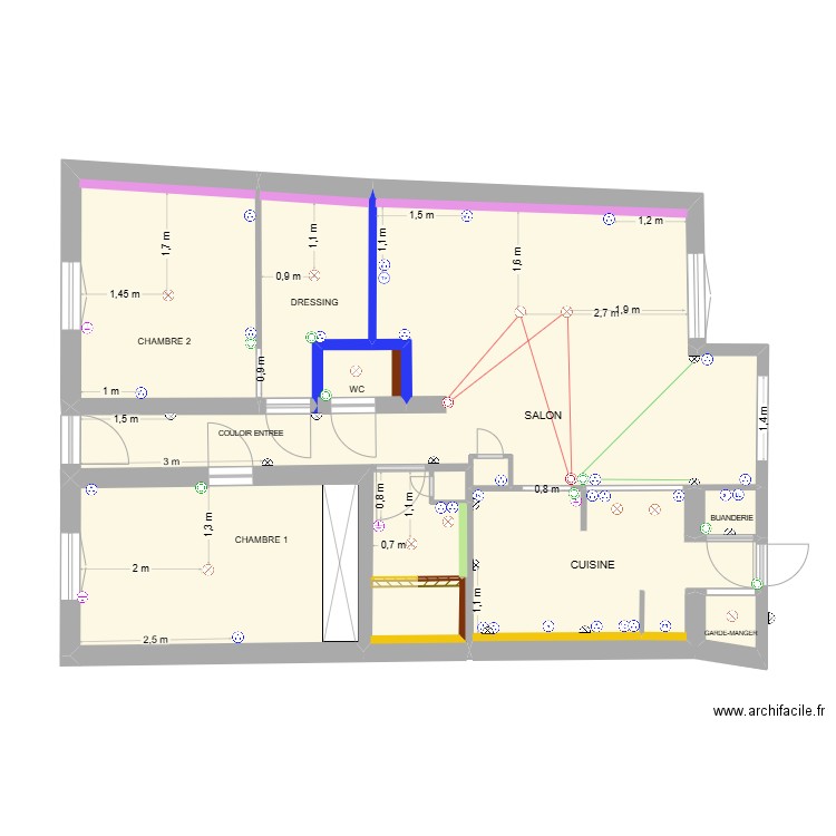 Plan Définitif new version Plan electrique. Plan de 16 pièces et 108 m2