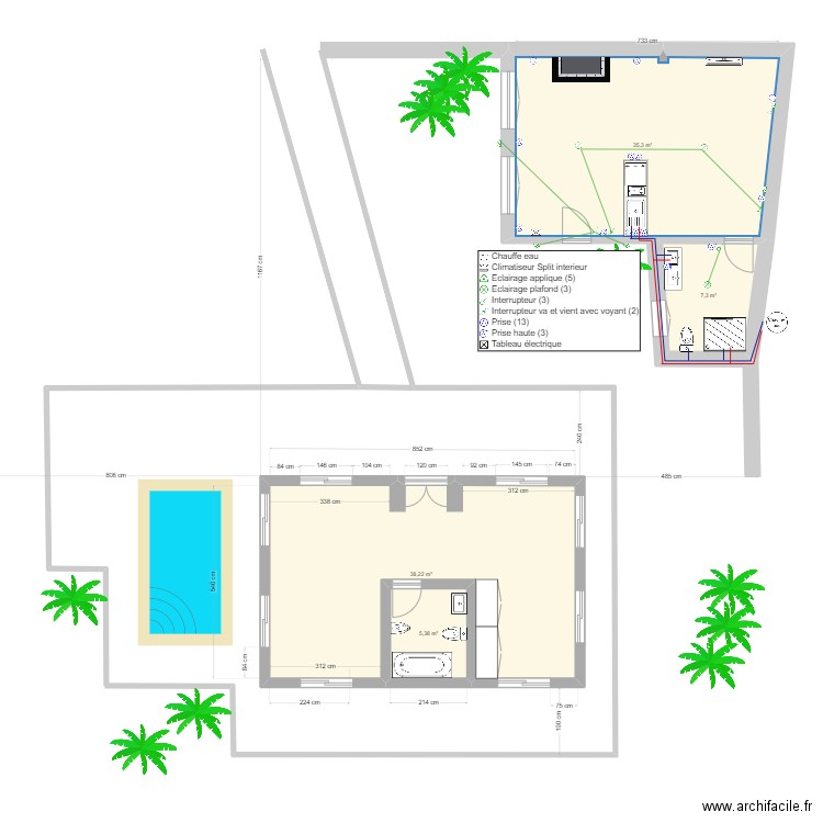 maison 1 fichouli. Plan de 4 pièces et 87 m2