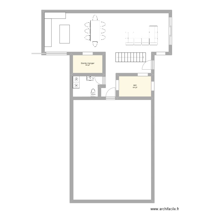 Premier plan rapide. Plan de 2 pièces et 9 m2