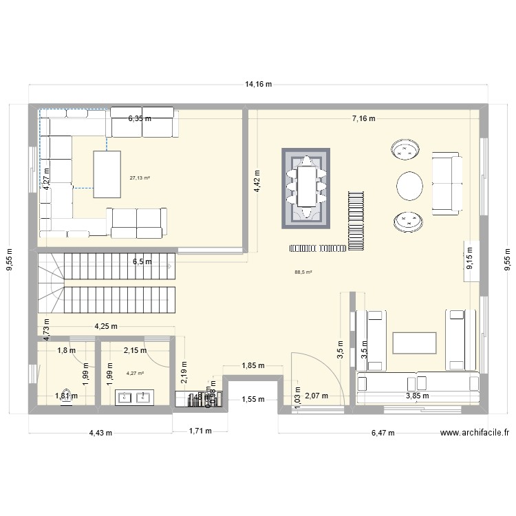 VILLA ALMAZ. Plan de 3 pièces et 120 m2