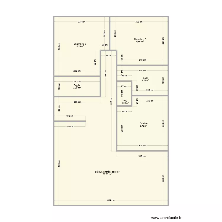 Flament - Plan maison. Plan de 