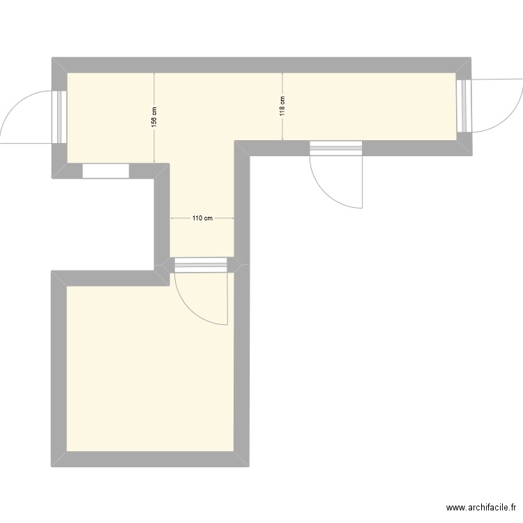 CHASSEVENT PMR. Plan de 2 pièces et 19 m2
