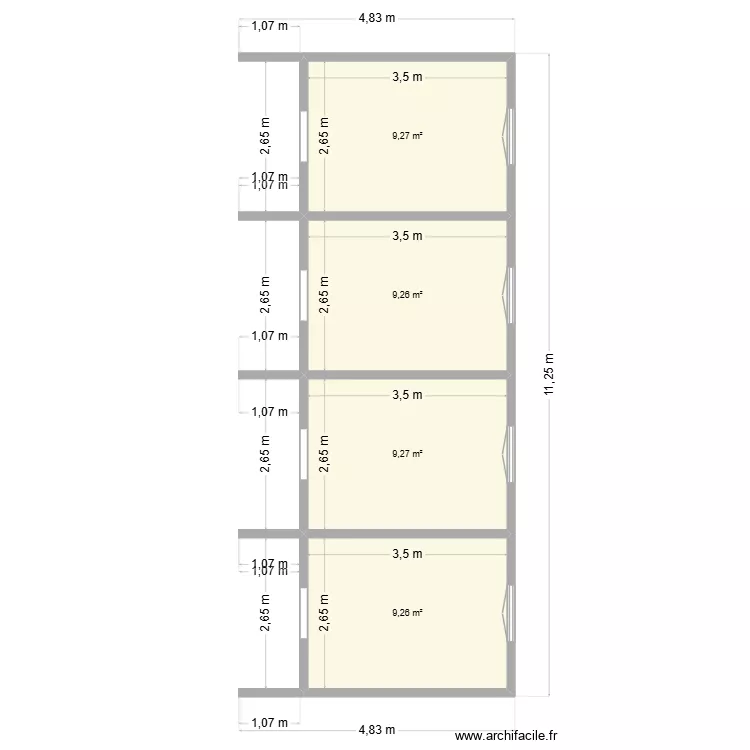 PLAN A. Plan de 4  et 37 m²