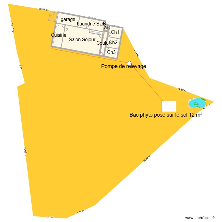 plan réseau phyto. Plan de 9 pièces et 157 m2