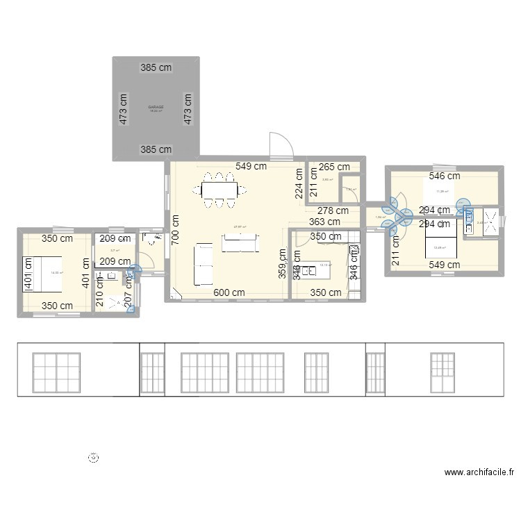 maison 2. Plan de 12 pièces et 136 m2