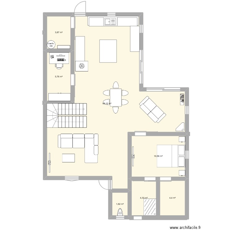 maison. Plan de 7 pièces et 100 m2