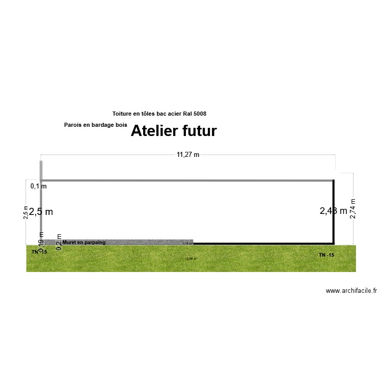 Coupe A-A projet. Plan de 0 pièce et 0 m2