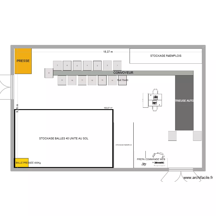 VALOFRIP Ph1. Plan de 1  et 150 m²