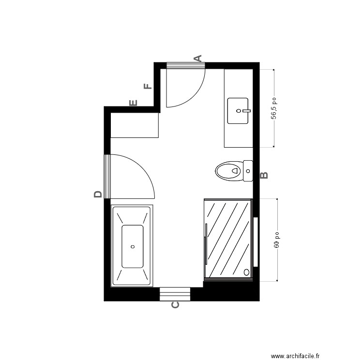 Laberge. Plan de 1 pièce et 10 m2