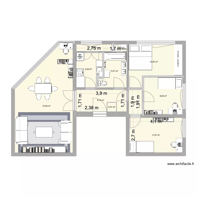 Eberhard. Plan de 11 et 83 m² Eberhard. Plan de 11 et 83 m²