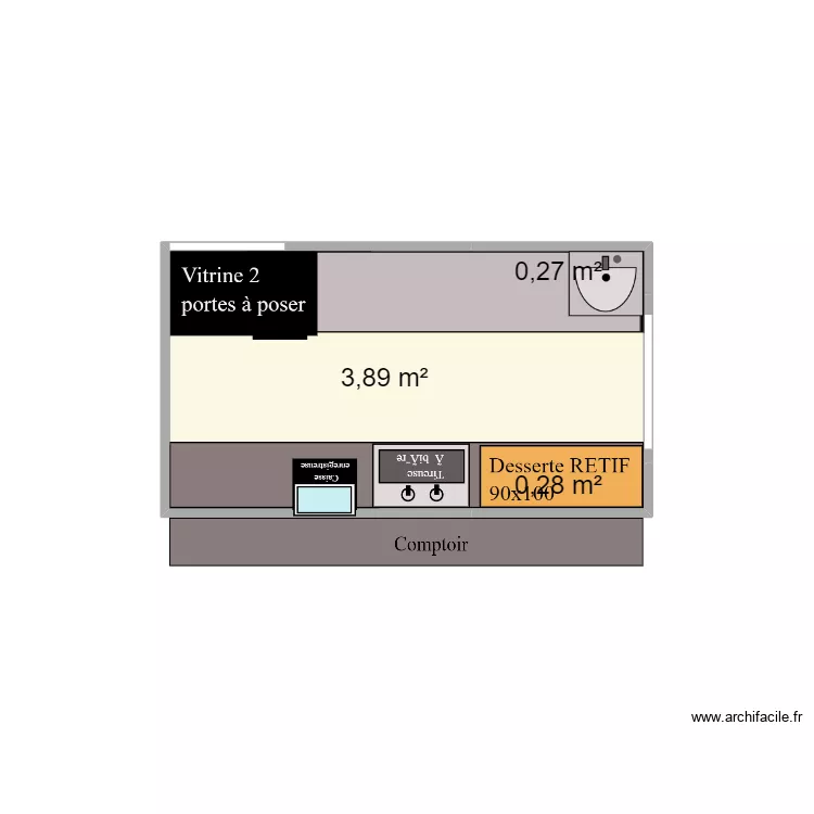 Estaf&ecirc;te Bar. Plan de 