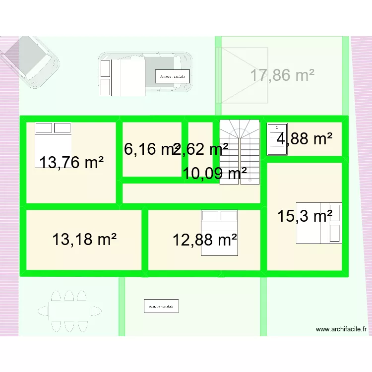 parcelle cadastre 2eme plan. Plan de 13 pièces et 191 m²