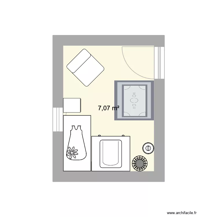 Chambre bébé. Plan de 1 et 7 m² Chambre bébé. Plan de 1 et 7 m²