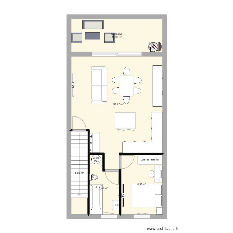 maison cathy. Plan de 7 pièces et 113 m2