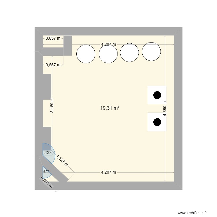 RESTAURANT LOKAZ. Plan de 1 pièce et 19 m2