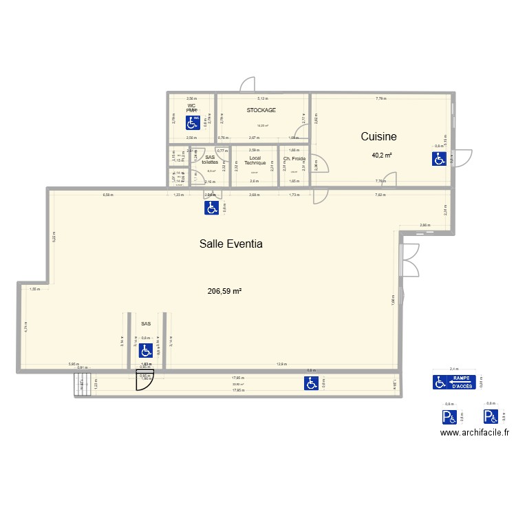 EVENTIA PMR. Plan de 9 pièces et 308 m2