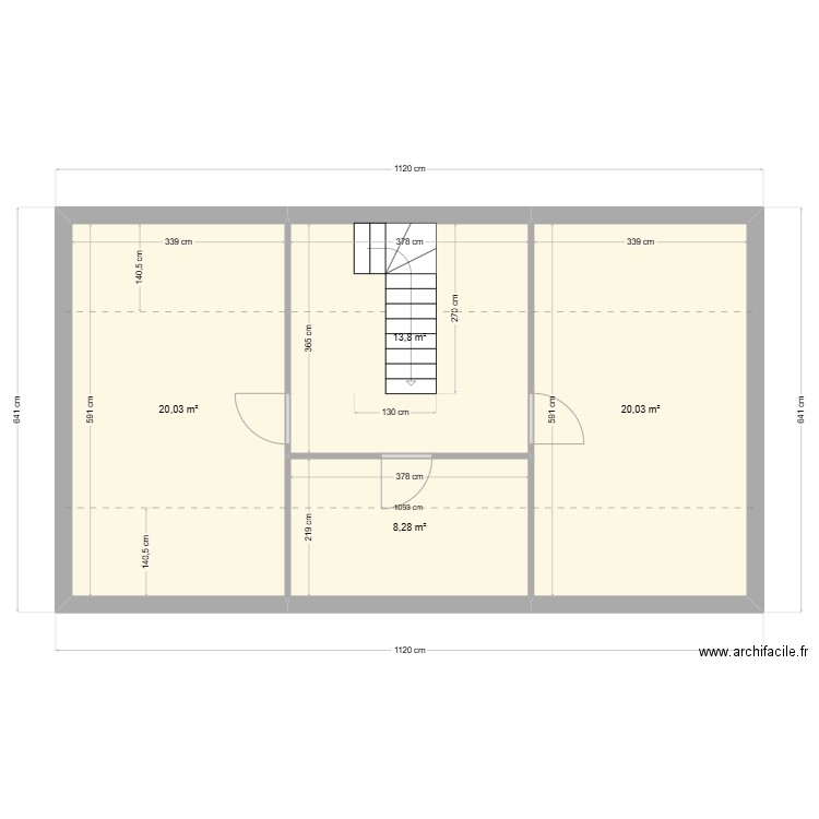 PROJET PECQUET MAISON MAMIE MODIFIE ETAGE. Plan de 4 pièces et 62 m2