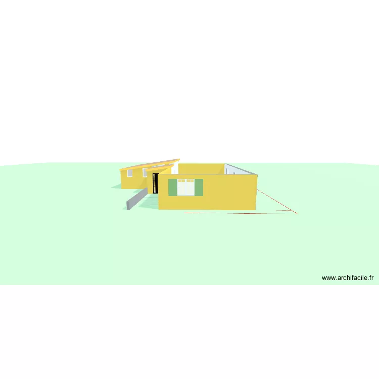 Extension + extérieur - sans escalier + Fenètres - avec murs intérieurs- V3. Plan de Extension + extérieur - sans escalier + Fenètres - avec murs intérieurs- V3. Plan de