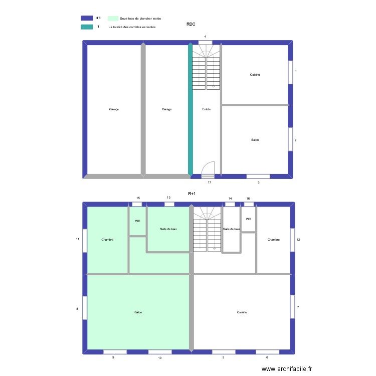 BRUCHET Lionel. Plan de 15 pièces et 206 m2
