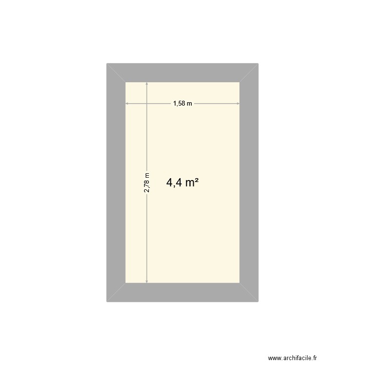 sdb. Plan de 1 pièce et 4 m2