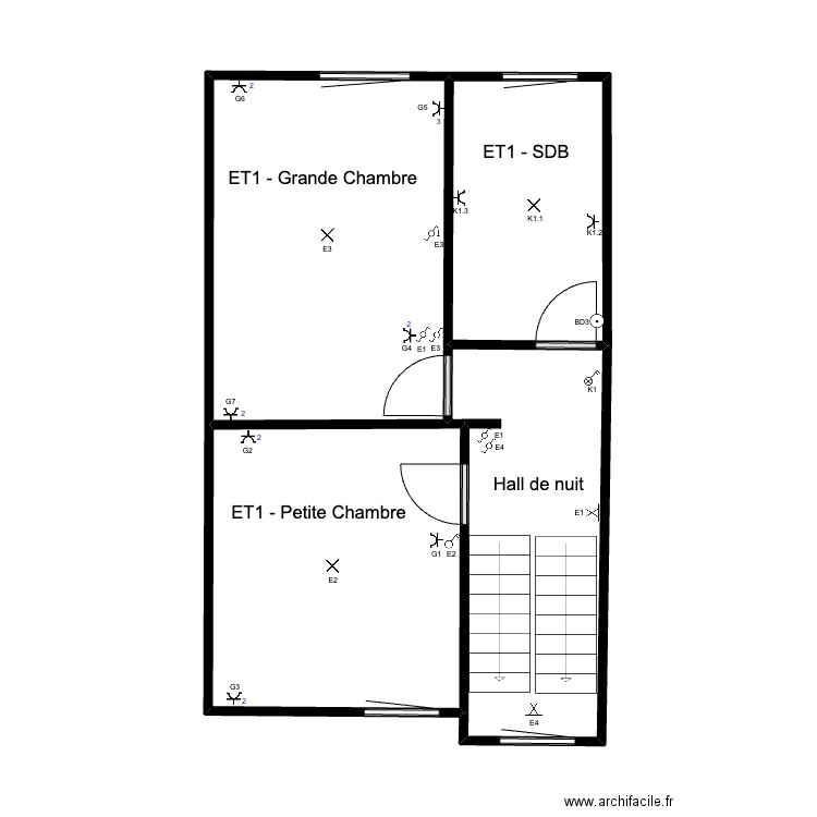 Lodelinsart ET1 Plan Real EL. Plan de 4 pièces et 42 m2