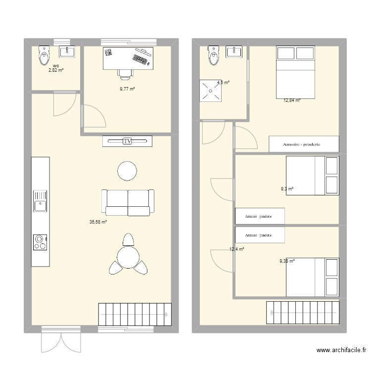 Local PAITA F5. Plan de 8 pièces et 98 m2