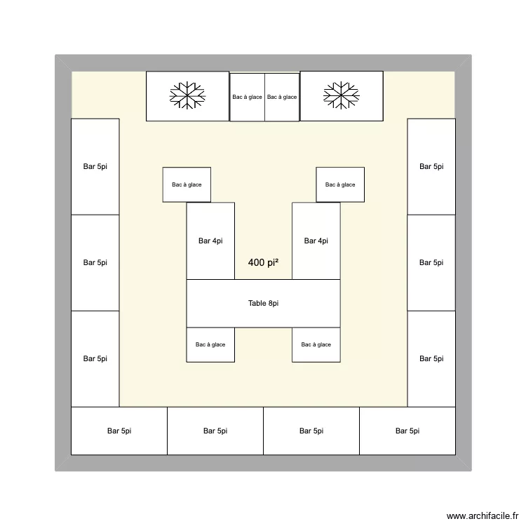 Bar FMG 20x20. Plan de 