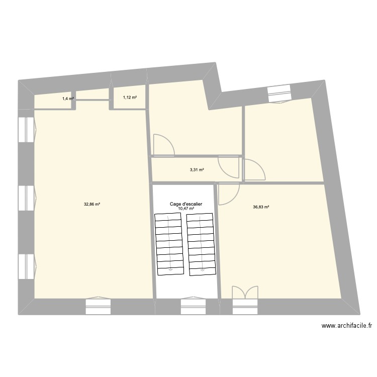 Immeuble Malroux - 2nd. Plan de 6 pièces et 86 m2