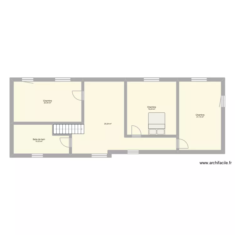 PLAN ETAGE. Plan de 5 Pièces et 100 m² PLAN ETAGE. Plan de 5 Pièces et 100 m²