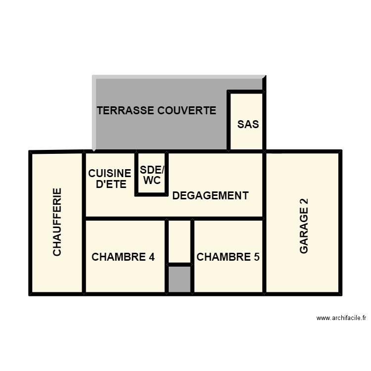 JAUNAULT RDC. Plan de 9 pièces et 56 m2