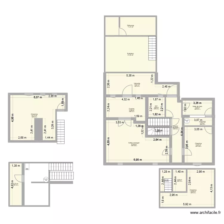 charles Beauhaire. Plan de 16  et 177 m²