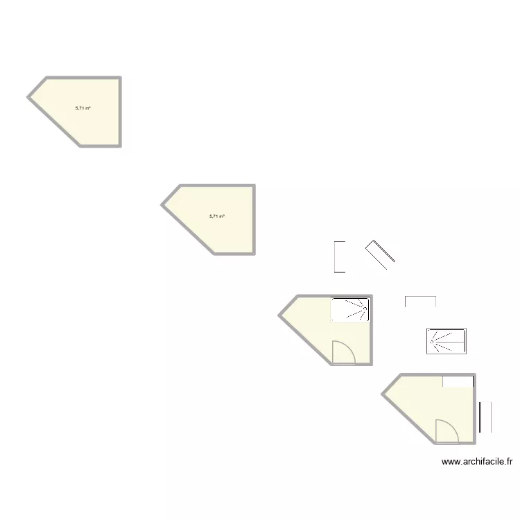 Debailleux. Plan de 4  et 23 m²