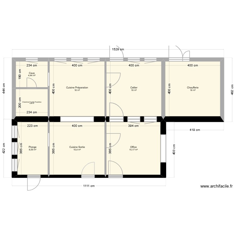 extension avec chaufferie. Plan de 0 pièce et 0 m2