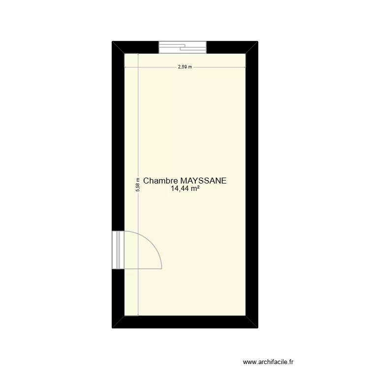 chambre MAYSSANE. Plan de 1  et 14 m²