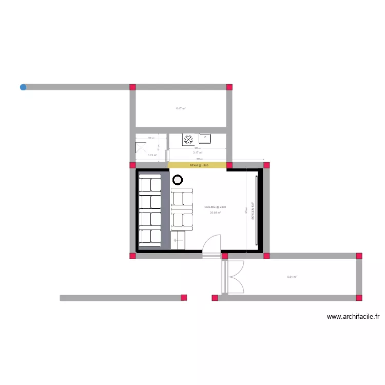 LDLH CINEMA PROJECT. Plan de 5  et 41 m²