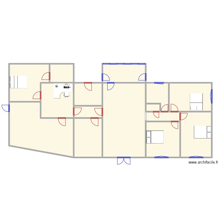 moi. Plan de 15 pièces et 190 m2